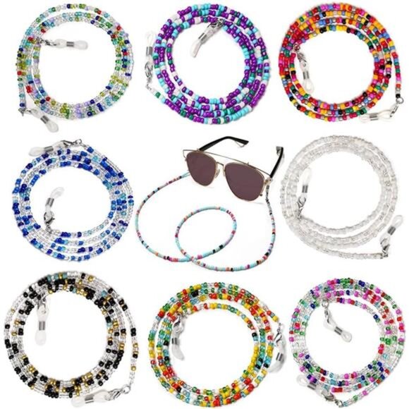 8 Pcs Beaded Eyeglass Chains for Women & Girls, Multifunction Colorful Mask - Picture 1 of 7